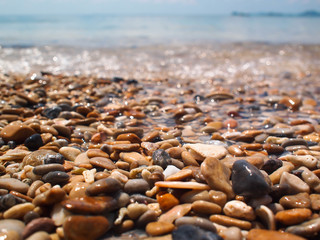 pebble and sand underwater in the beach for your background and texture