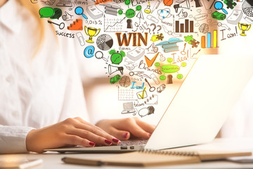 girl using laptop