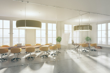 interior with blank whiteboard