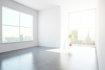 Unfurnished concrete interior side