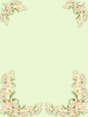 Tuberose - branches, medicinal, perfumery and cosmetic plants. Decorative frame. Wallpaper. Use printed materials, signs, posters, postcards, packaging. Watercolor.