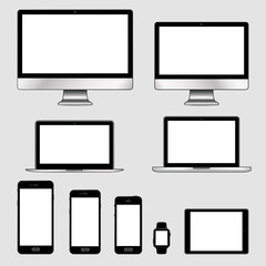 Vector illustration, set of modern electronic devices