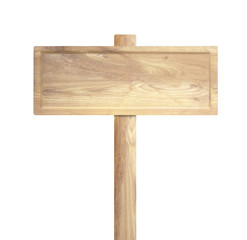 Wooden sign isolated on white