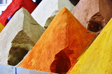 Fototapeta na wymiar Variety of spices on the arab street market stall