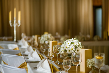 celebration seating on wedding, table decorations with flowers for party or wedding