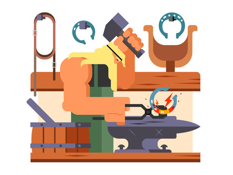 Blacksmith character cartoon