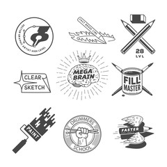 Fototapeta premium artist logos template set, isolated on white