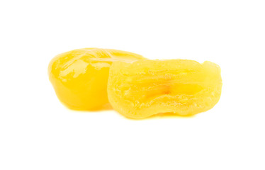 Fototapeta na wymiar Dried yellow kumquat with half