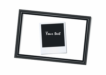Portrait frame and photo on a white background.