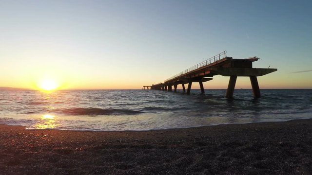 Old Wharf, Pier, South Italy, Lamezia Terme, Ruins, Real Time, 4k
