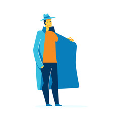 Vector male character illustration in flat style