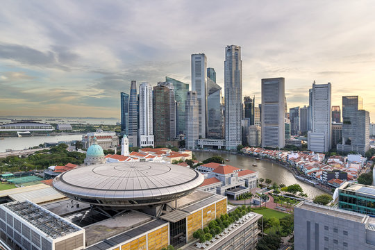 Singapore Central Business District City Skyline