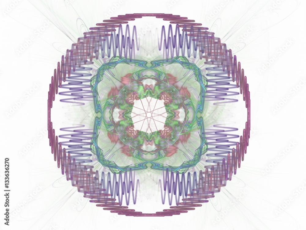Fototapete 3d rendering with colorful abstract fractal pattern