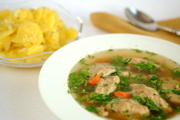 Leberspätzle mit Kartoffelsalat nach Omas Kochbuch