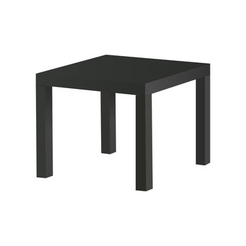 Black table isolated on white background. Vector illustration