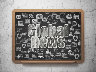 News concept: Global News on School board background