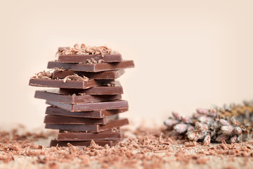 A pyramid of chocolate bars