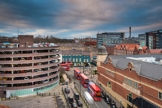 Multi Storey Car Park In Newcastle Centre, From A Rooftop View In The City