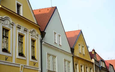 Architecture from Hradec Kralove and cloudy sky