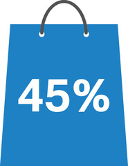 Shopping bag with 45 percent