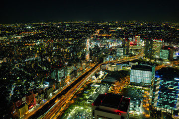 Fototapeta na wymiar Minato Mirai 21,central business district of Yokohama, Japan. Initially developed in the 1980s, 15/jan/2017 JAPAN/KANAGAW/YOKOHAMA