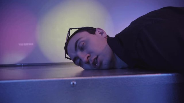 Seizures guy at party, falling on the floor