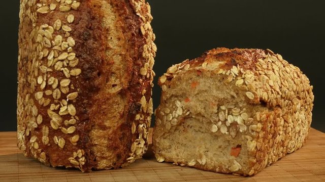 German bread: Dolly around german spelt bread 4k 11795
