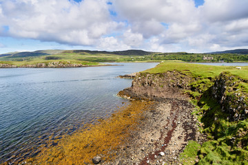 Fototapeta na wymiar Dunvegan Loch and Castle on the Isle of Skye, Scotland, UK. 