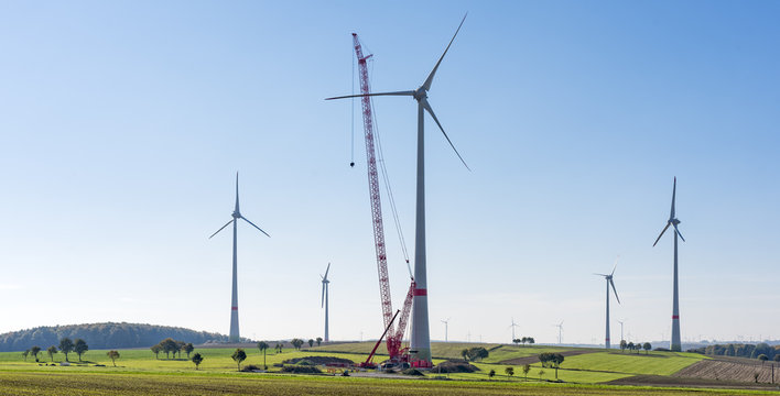 Windkraftrad Bau
