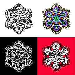 Set of mandala round ornament