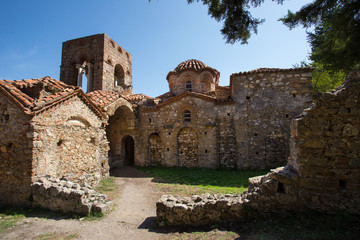 church in medieval city of Mystras,   Greece