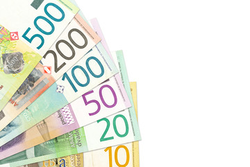 heap of serbian dinar bank notes