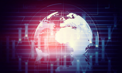 Modern connection technologies background . Mixed media