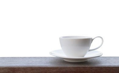 White coffee cup on isolated and clipping path background