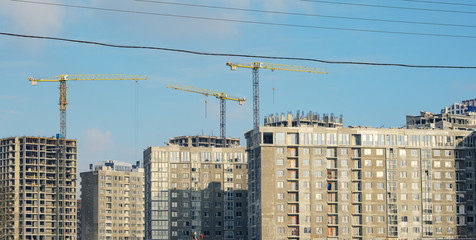 Fototapeta na wymiar Panorama to the construction site.
