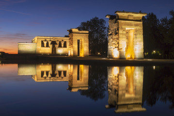 Temple of Debod illuminated