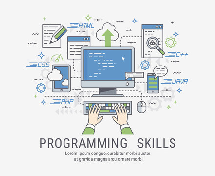 Programming skills vector illustration for web