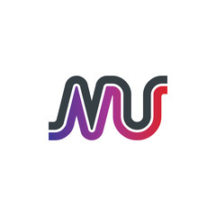 Initial Letter MU Linked Design Logo