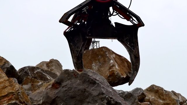 grue &agrave; grappin en action