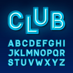 Broadway night club vintage style neon font, blue © piai