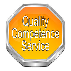 Quality Competence Service Button - 3D illustration