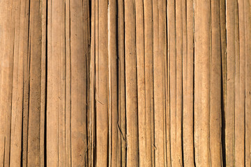 Brown bamboo strip fence texture background
