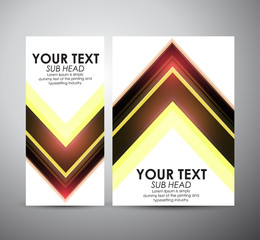 Abstract vector modern brochure design template with yellow geometric hi-tech background.