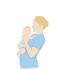 mother and child. vector illustration.