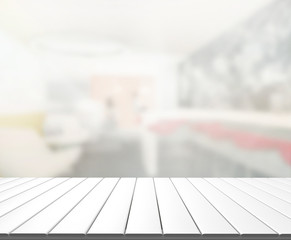 Table Top And Blur Office Of Background