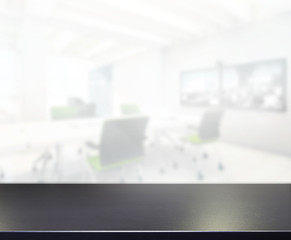 Table Top And Blur Office Of Background