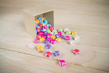 colorful of paper fold christmas stars