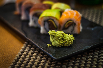 Wasabi with sushi