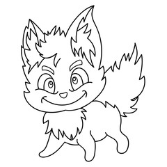 Cute fox cartoon isolated on white background as package design