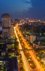 Fototapeta na wymiar Aerial view of Hanoi cityscape at night